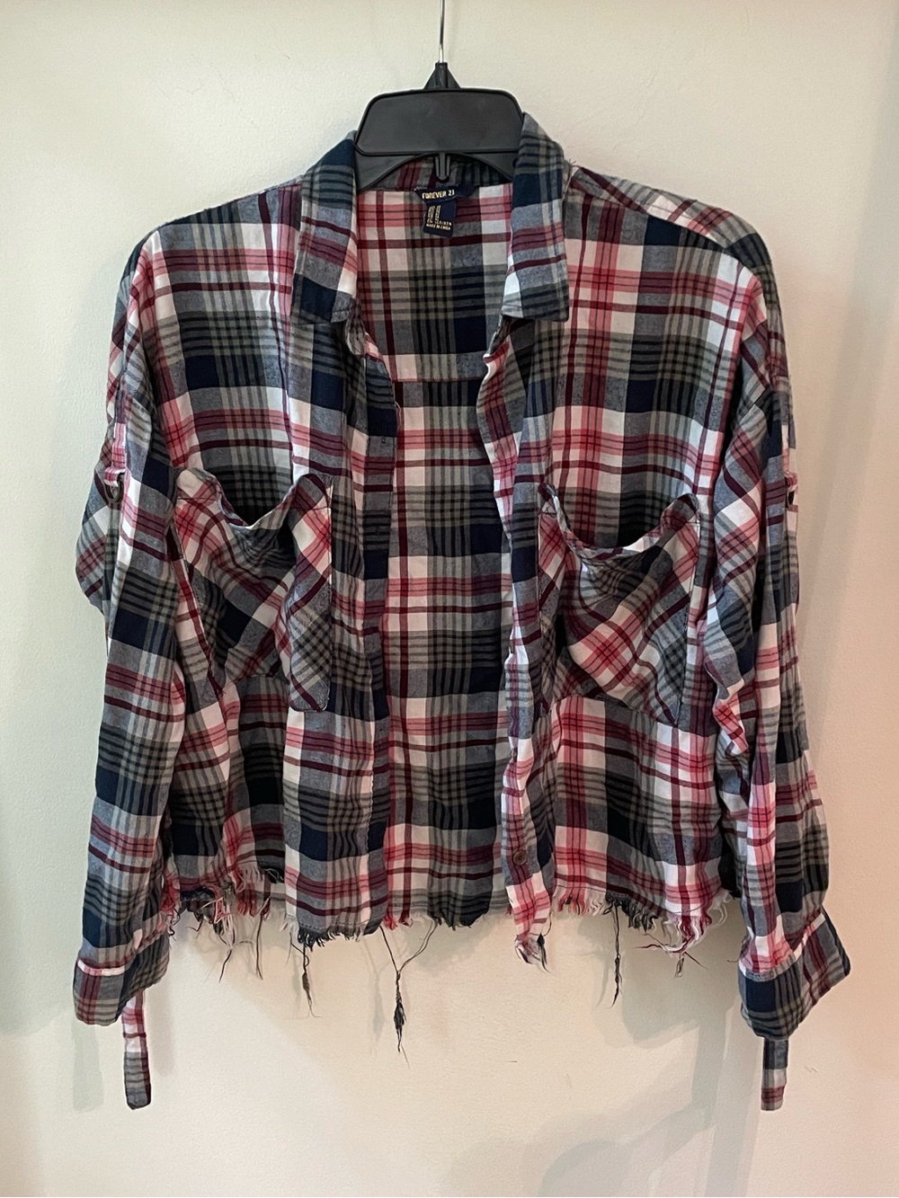Forever 21 | Distressed Plaid Flannel Shirt